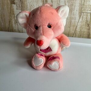Carlton Cards Care Bear Cousins Pink Elephant Plush Toy Heart‎ Tummy Symbol